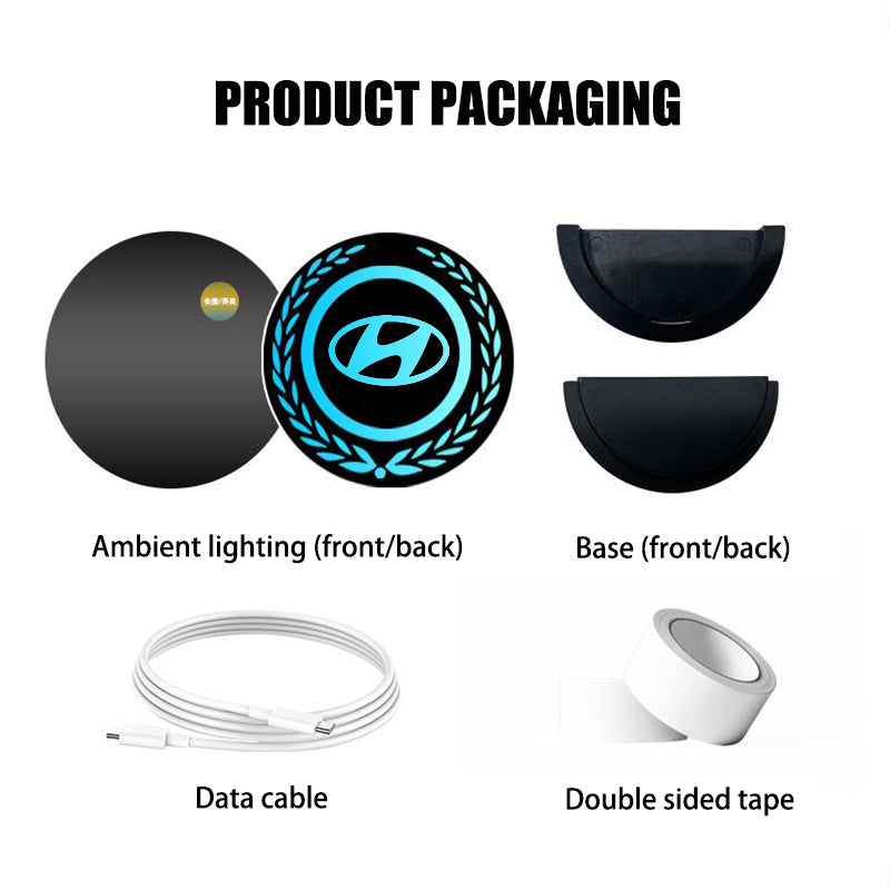 Uppladdningsbar LED-billogo - neonljuseffekt