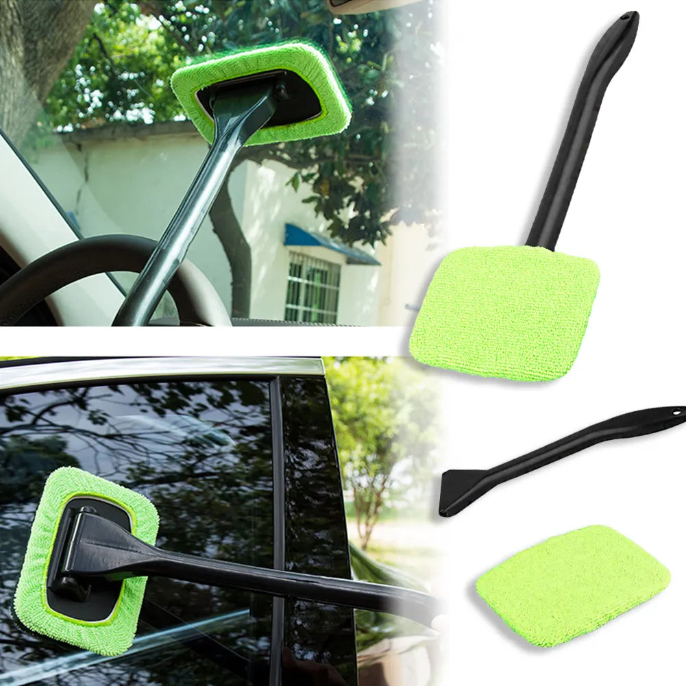 Car window cleaning brush (2 microfibers included)